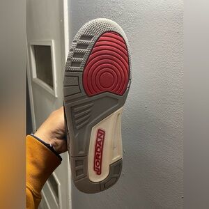 Jordan Men's Gray Sneakers with Red Accents